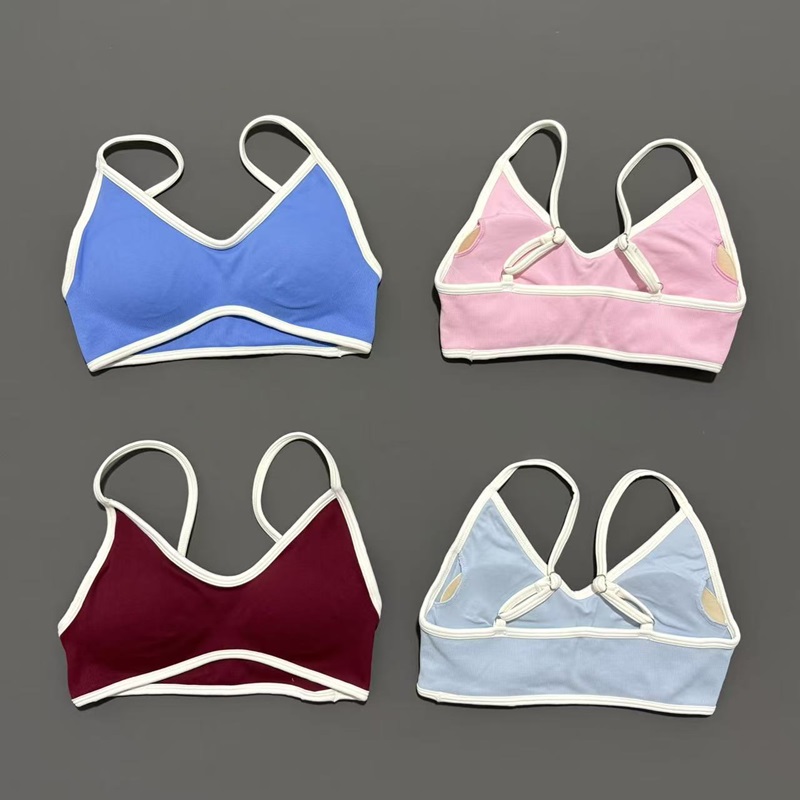 Sports Bra Racerback - Contrastline Bra Women Backless Knitted Sports